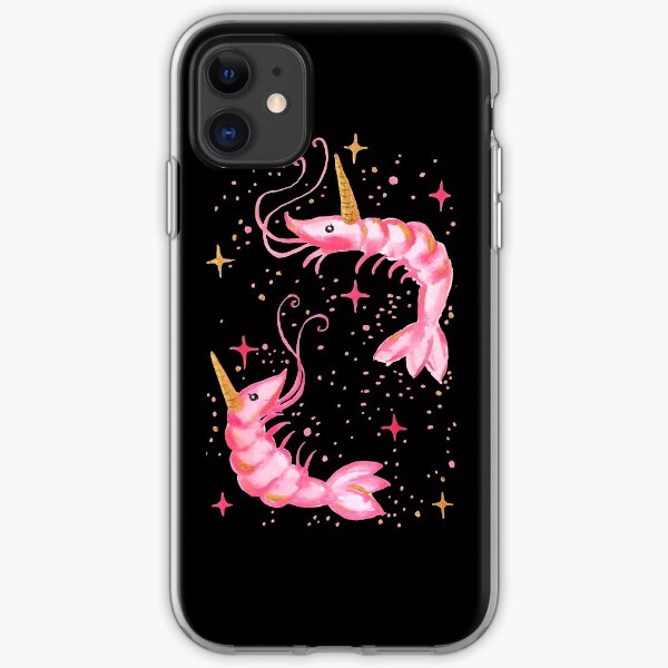 Uni-Prawn In Space - Black iPhone Soft Case