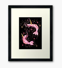 Uni-Prawn In Space - Black Framed Print
