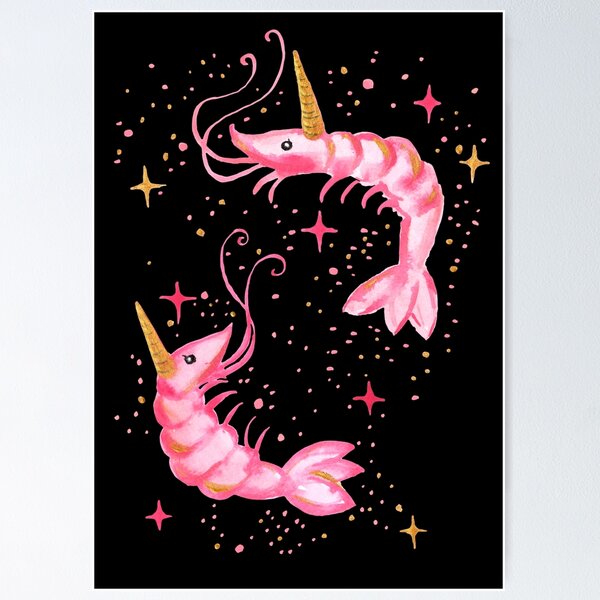 Uni-Prawn In Space | Black Poster