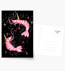 Uni-Prawn im Raum - schwarz Postkarten
