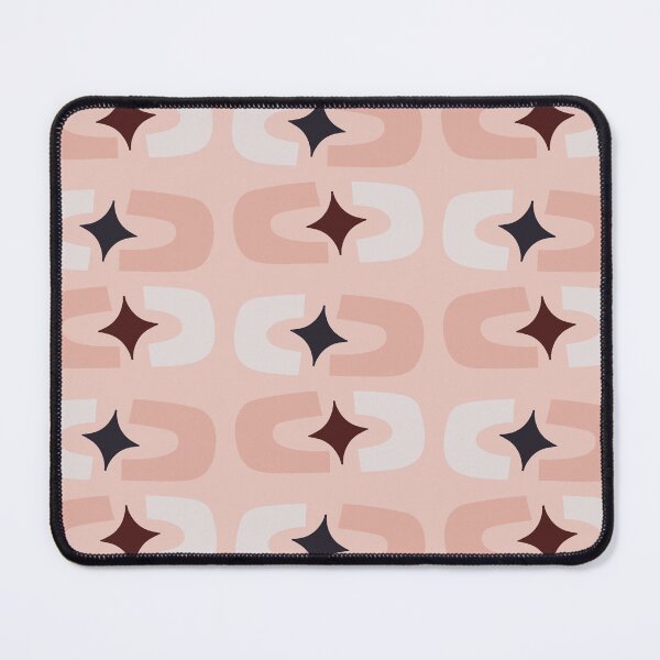 Item preview, Retro Core Geometric Rectangles And Cosmic Sparkle Stars Mod Pattern Coral Pink designed and sold by scorpiolane.