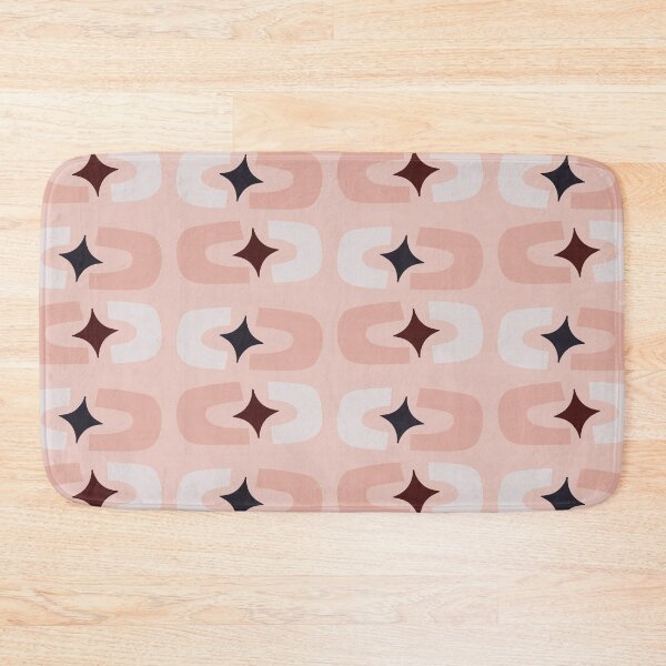 Item preview, Retro Core Geometric Rectangles And Cosmic Sparkle Stars Mod Pattern Coral Pink designed and sold by scorpiolane.