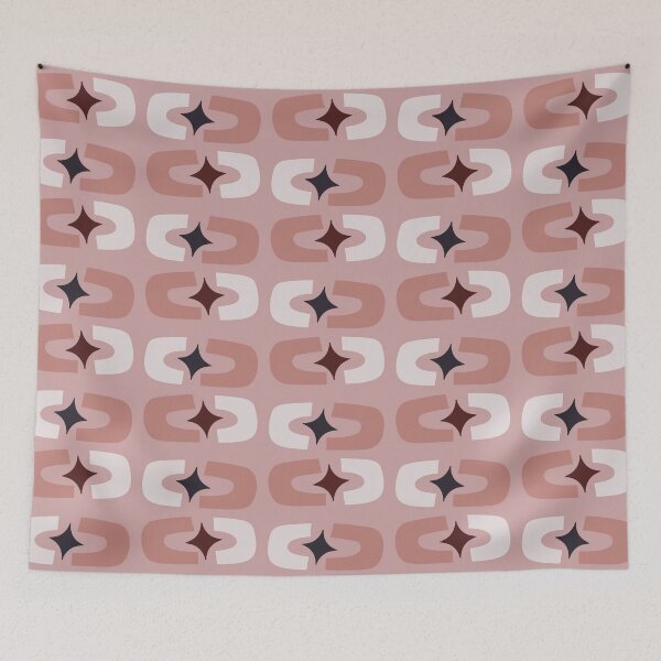 Item preview, Retro Core Geometric Rectangles And Cosmic Sparkle Stars Mod Pattern Pink designed and sold by scorpiolane.