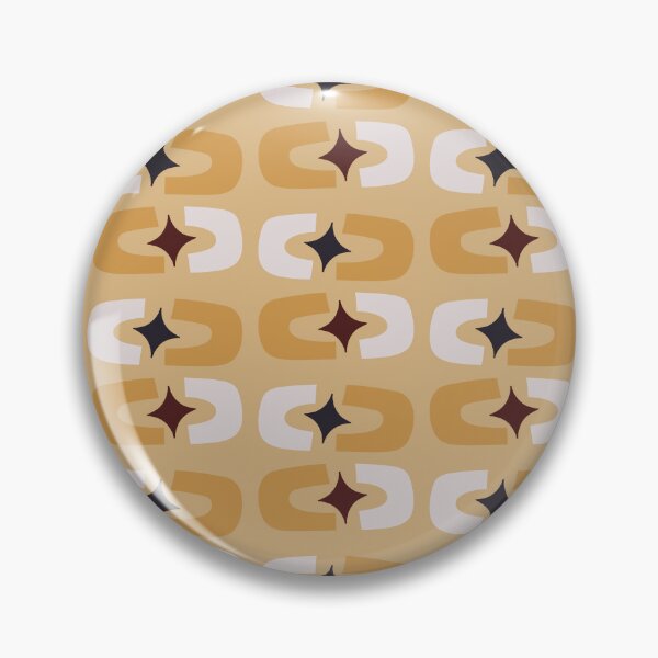 Item preview, Retro Core Geometric Rectangles And Cosmic Sparkle Stars Mod Pattern Honey Yellow designed and sold by scorpiolane.