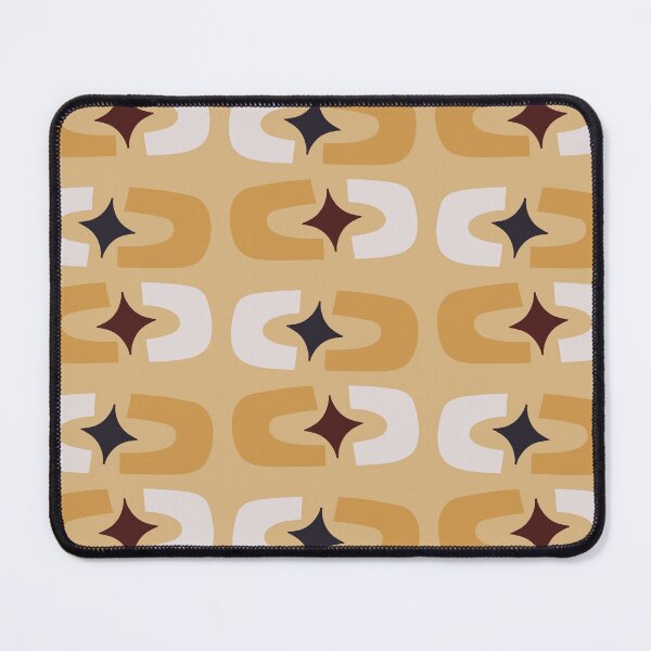 Item preview, Retro Core Geometric Rectangles And Cosmic Sparkle Stars Mod Pattern Honey Yellow designed and sold by scorpiolane.