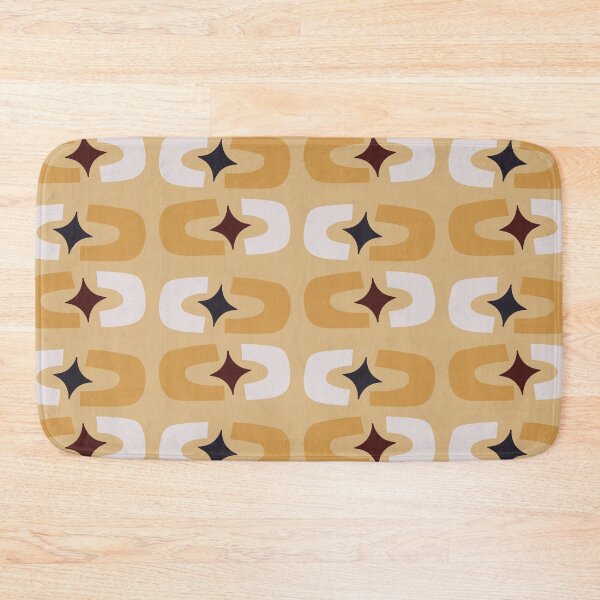 Item preview, Retro Core Geometric Rectangles And Cosmic Sparkle Stars Mod Pattern Honey Yellow designed and sold by scorpiolane.