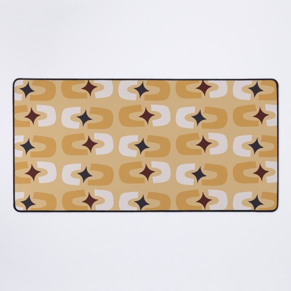 Item preview, Retro Core Geometric Rectangles And Cosmic Sparkle Stars Mod Pattern Honey Yellow designed and sold by scorpiolane.