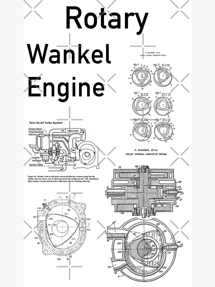 "Rotary Wankel Engine Blueprint " Sticker for Sale by FixedTropical