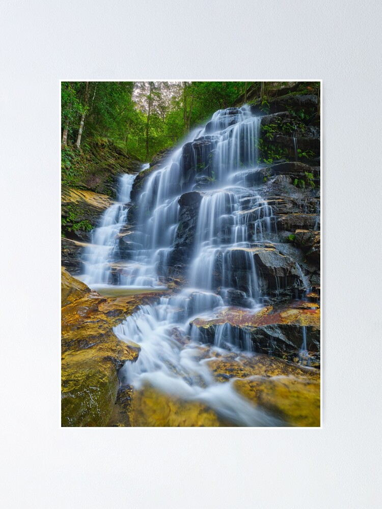 Thumbnail 2 of 3, Poster, Sylvia Falls, Blue Mountains, New South Wales, Australia designed and sold by Michael Boniwell.