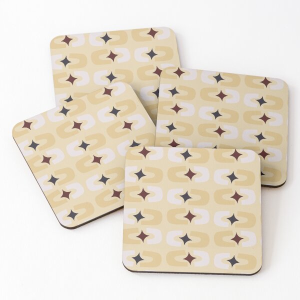 Item preview, Retro Core Geometric Rectangles And Cosmic Sparkle Stars Mod Pattern Yellow designed and sold by scorpiolane.