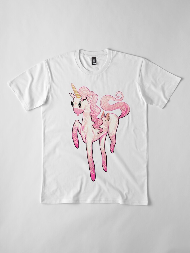 Alternate view of Super Cool Pink Unicorn Premium T-Shirt