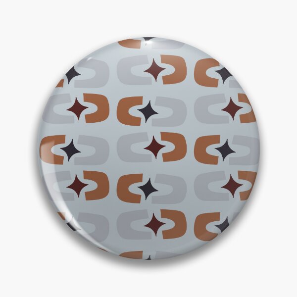 Item preview, Retro Core Geometric Rectangles And Cosmic Sparkle Stars Mod Pattern Gray Blue & Brown designed and sold by scorpiolane.