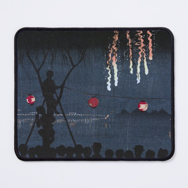 Item preview, Fireworks at Ikenohata, 1881 by Kobayashi Kiyochika designed and sold by VintageBob.