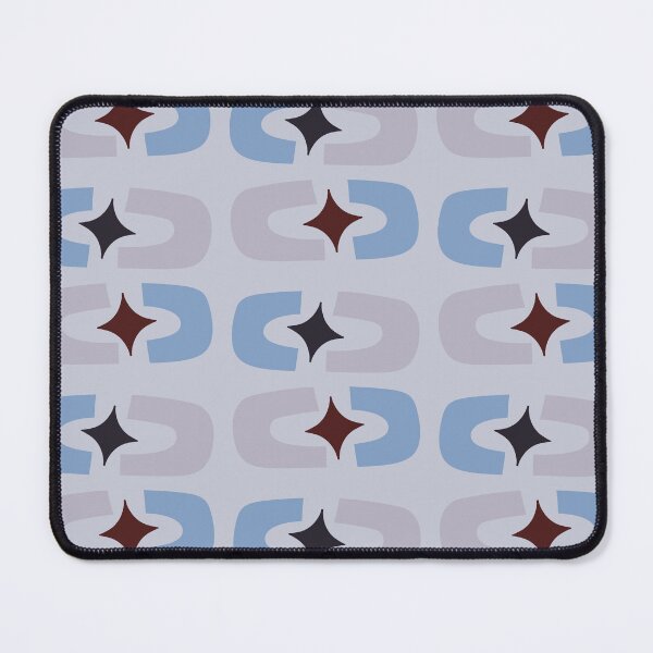 Item preview, Retro Core Geometric Rectangles And Cosmic Sparkle Stars Mod Pattern Light & Dark Blue designed and sold by scorpiolane.