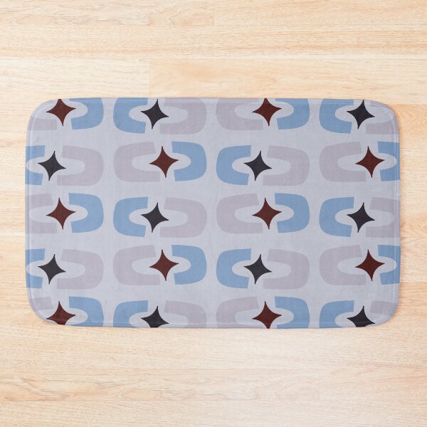 Item preview, Retro Core Geometric Rectangles And Cosmic Sparkle Stars Mod Pattern Light & Dark Blue designed and sold by scorpiolane.
