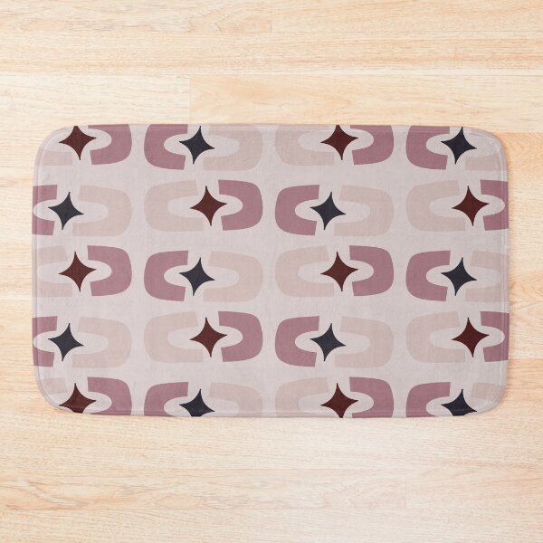 Item preview, Retro Core Geometric Rectangles And Cosmic Sparkle Stars Mod Pattern Light & Dark Muted Pink designed and sold by scorpiolane.