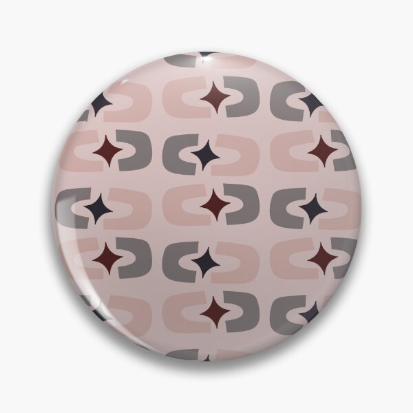 Item preview, Retro Core Geometric Rectangles And Cosmic Sparkle Stars Mod Pattern Pink & Gray designed and sold by scorpiolane.