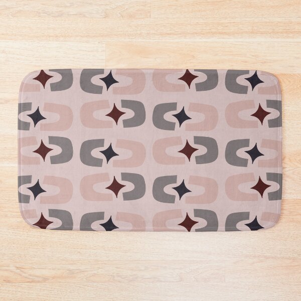 Item preview, Retro Core Geometric Rectangles And Cosmic Sparkle Stars Mod Pattern Pink & Gray designed and sold by scorpiolane.