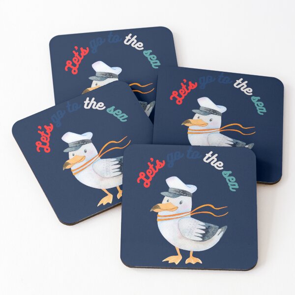 Item preview, Nautical Seagull Captain Let's go to the beach designed and sold by fluffyfluky.