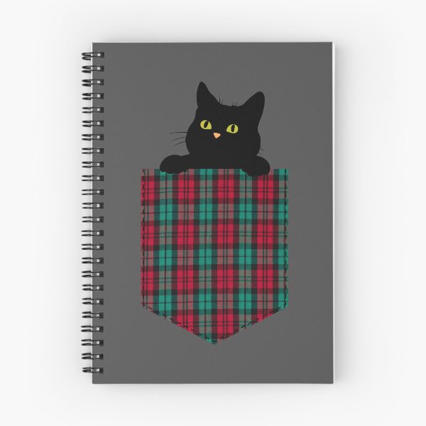 Item preview, Black cat in green plaid pocket designed and sold by AnnaEleCreate.