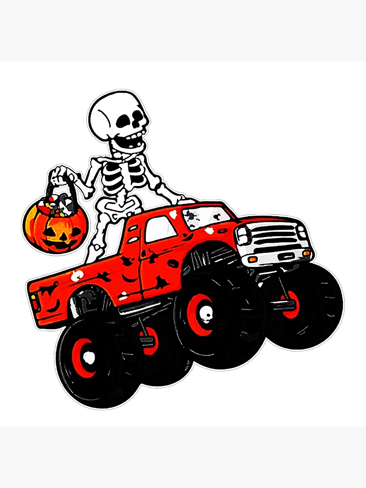 Custom Kids Skeleton Monster Truck Trick Treat Halloween Monster