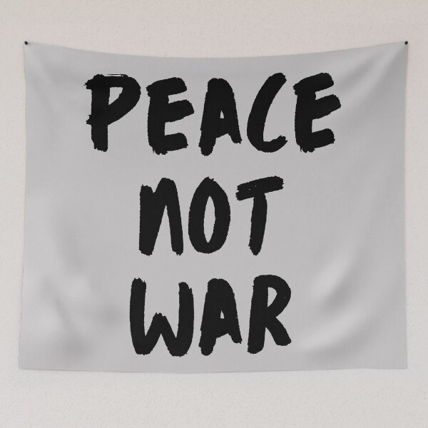 Item preview, Peace Not War. Text only design. Black text. Handwritten designed and sold by JellyBeenzz.