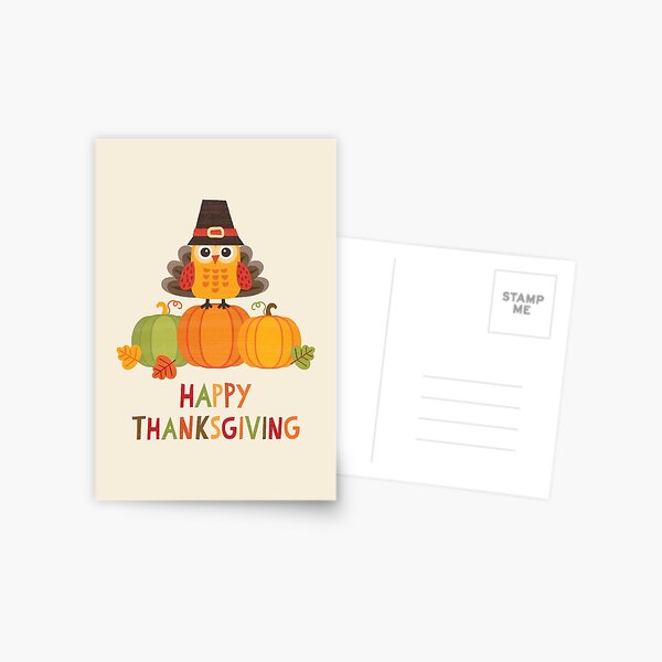 Item preview, Thanksgiving Owl in Turkey Costume on Pumpkins designed and sold by Daisy Beatrice.