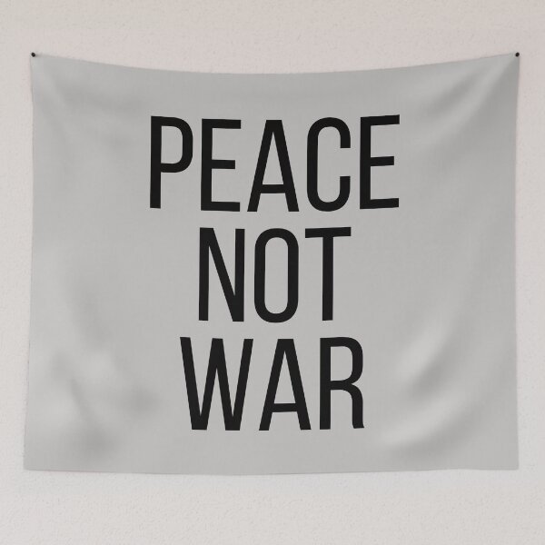 Item preview, Peace Not War. Text only design. Black text. Capitals designed and sold by JellyBeenzz.