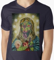 Blessed Reptilian Virgin and Child Men's V-Neck T-Shirt