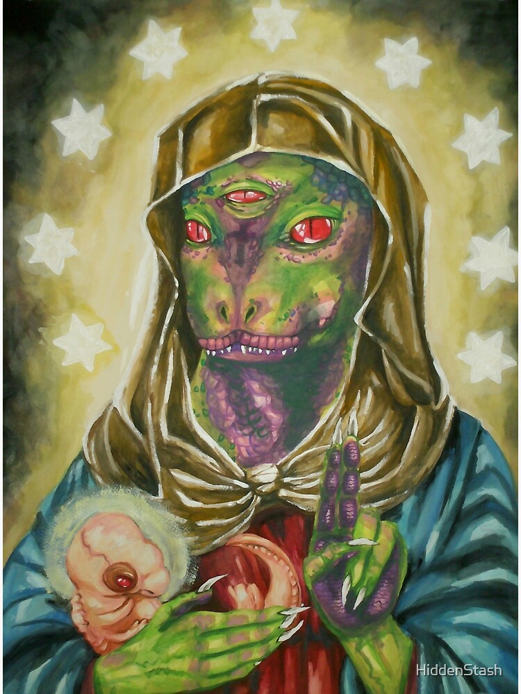 Blessed Reptilian Virgin and Child by HiddenStash