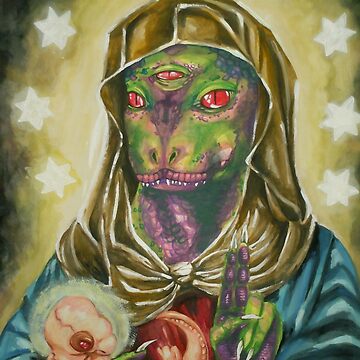 Artwork thumbnail, Blessed Reptilian Virgin and Child by HiddenStash