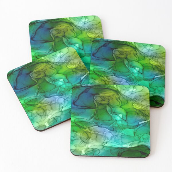 Item preview, Abstract liquid art alcohol ink, liquid marble art design, abstract marble art, liquid art, green turquoise watercolor  designed and sold by ZeinabTaha.