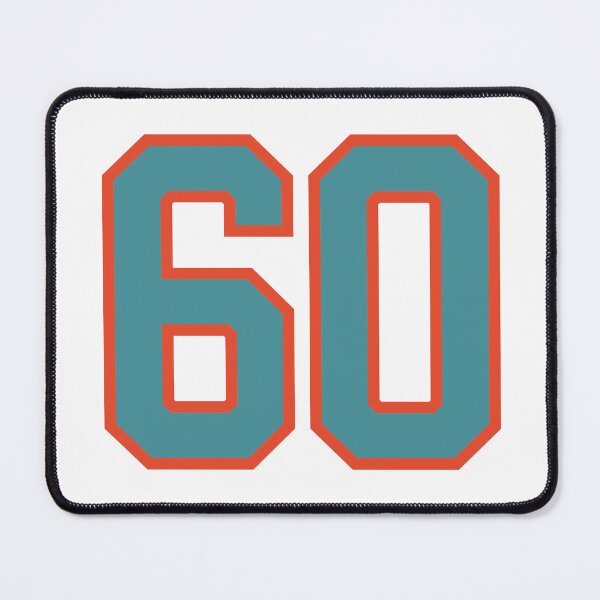 Item preview, 60 number, aqua orange lucky sports sixty designed and sold by ArtIsParty.