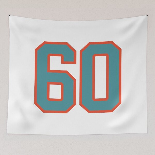 Item preview, 60 number, aqua orange lucky sports sixty designed and sold by ArtIsParty.
