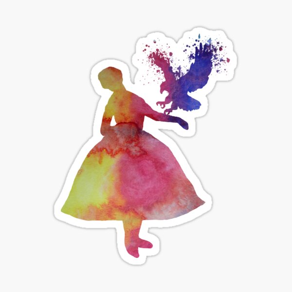 Lady with eagle Sticker