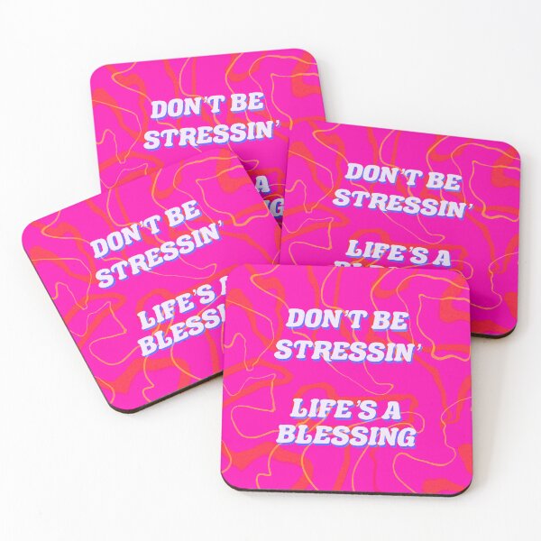 Item preview, Don't Be Stressin', Life's A Blessing Bright Trippy Pattern designed and sold by Sunfleur-Studio.