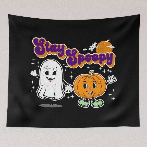 Item preview, Stay Spoopy: Cute Halloween Ghost & Pumpkin designed and sold by Happy Puppy Print On Demand.