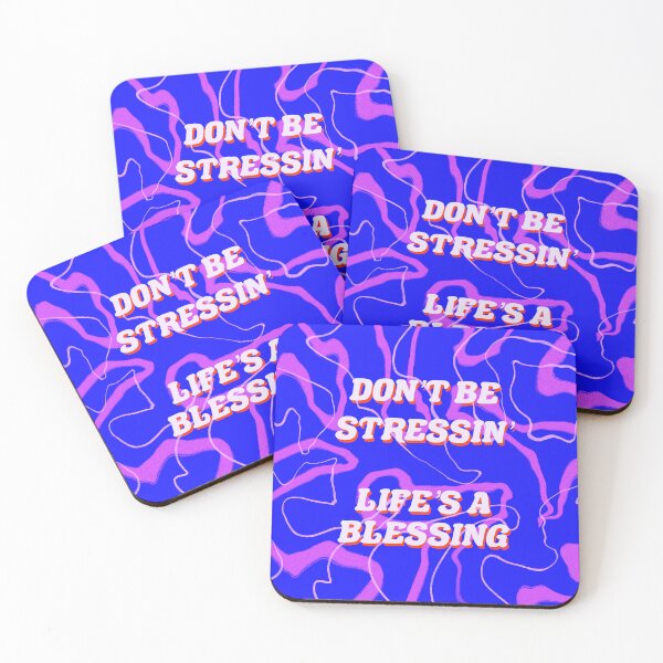 Item preview, Don't Be Stressin', Life's A Blessing Bright Trippy Pattern designed and sold by Sunfleur-Studio.