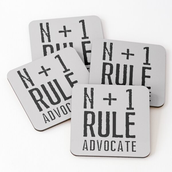 Item preview, N + 1 Rule Advocate. Cyclist. Bike Rider. Text only design. Rough, distressed, grunge, black text. Capitals. designed and sold by JellyBeenzz.