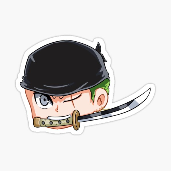 "Roronoa Zoro (Head Only) One Piece Chibi ver" Sticker for Sale by