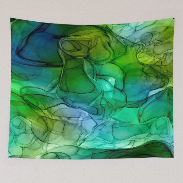Item preview, Abstract liquid art alcohol ink, liquid marble art design, abstract marble art, liquid art, green turquoise watercolor  designed and sold by ZeinabTaha.