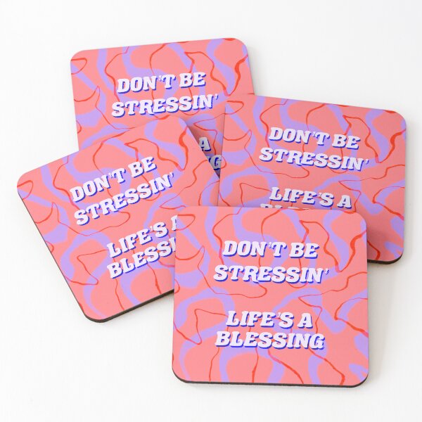 Item preview, Don't Be Stressin', Life's A Blessing Bright Trippy Pattern designed and sold by Sunfleur-Studio.