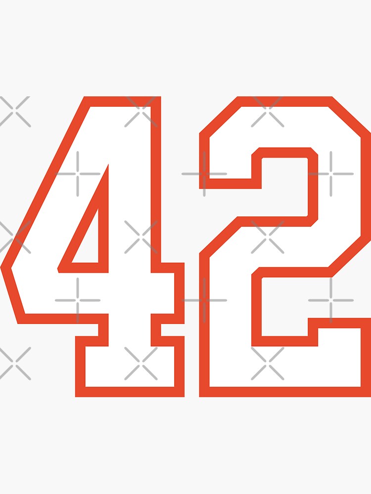 42 Navy Grey Red Sports Number Fourty-Two Sticker for Sale by HelloFromAja