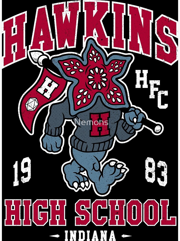 Hawkins High School Vintage Distressed Creepy Cute College