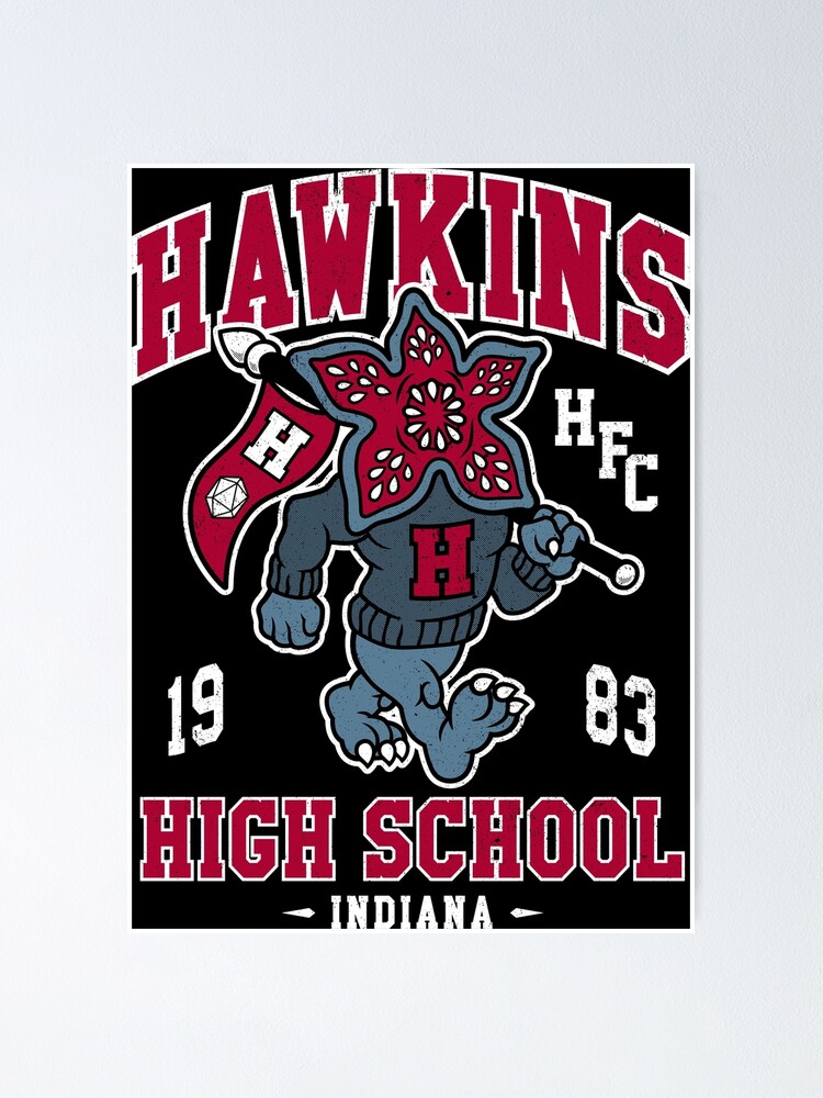 Hawkins High School Vintage Distressed Creepy Cute College