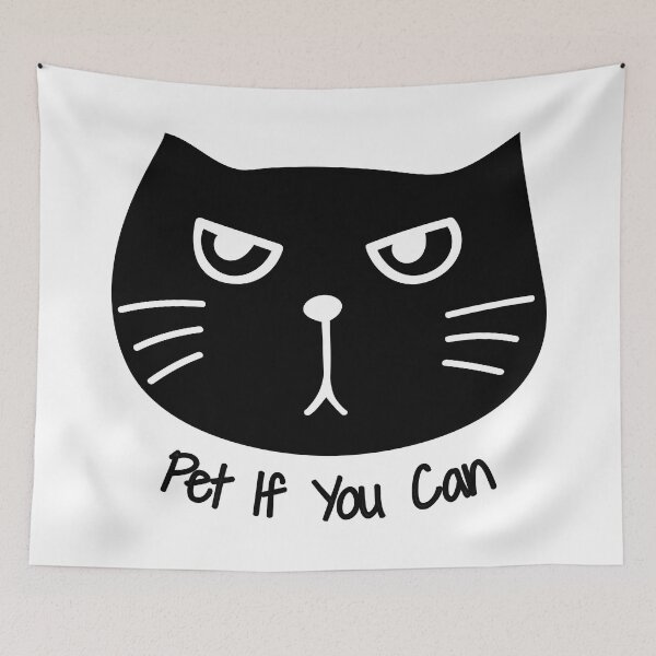 Item preview, Black cat says Pet if you can designed and sold by Yulacreative.