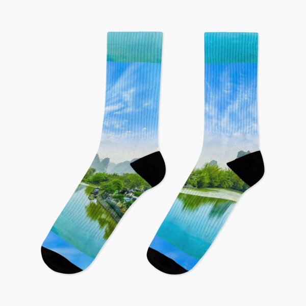 Item preview,  Beautiful green landscape with green trees and mountains with ocean water art designed and sold by BEAUTY ⭐⭐⭐⭐⭐.