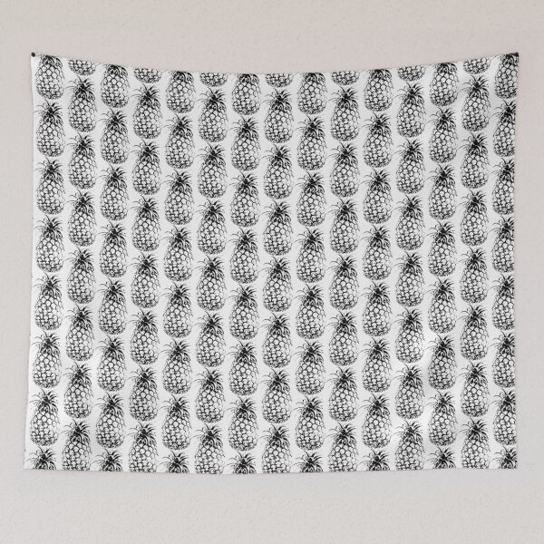 Item preview, Tropical Black and White Pineapple Pattern designed and sold by HotHibiscus.