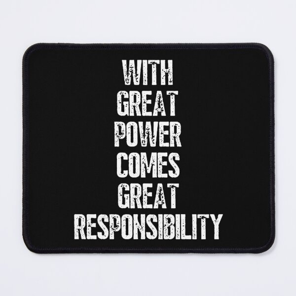 Item preview, With Great Power Comes Great Responsibility. Text only design. White text. Grunge, Distressed Text designed and sold by JellyBeenzz.
