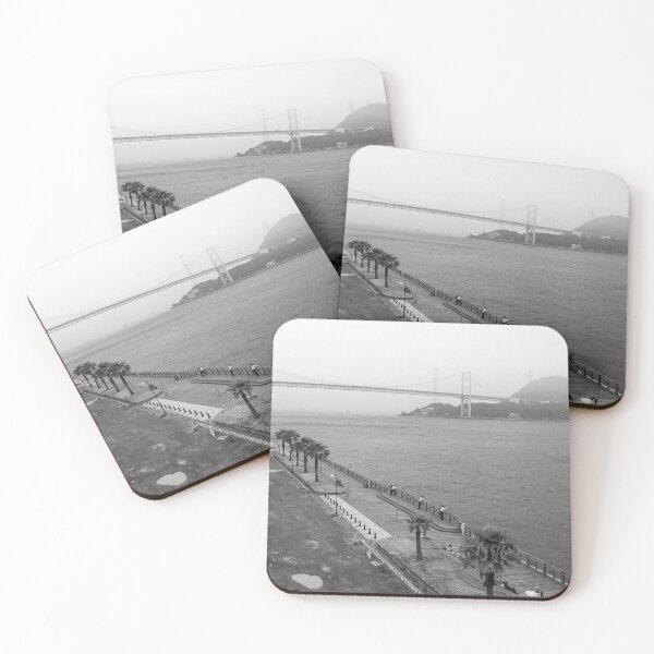 Item preview, Foggy day at Kanmon strait with Kanmon bridge in the background designed and sold by AvonPerception.